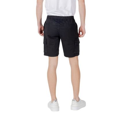 Black Cotton Bermuda Shorts