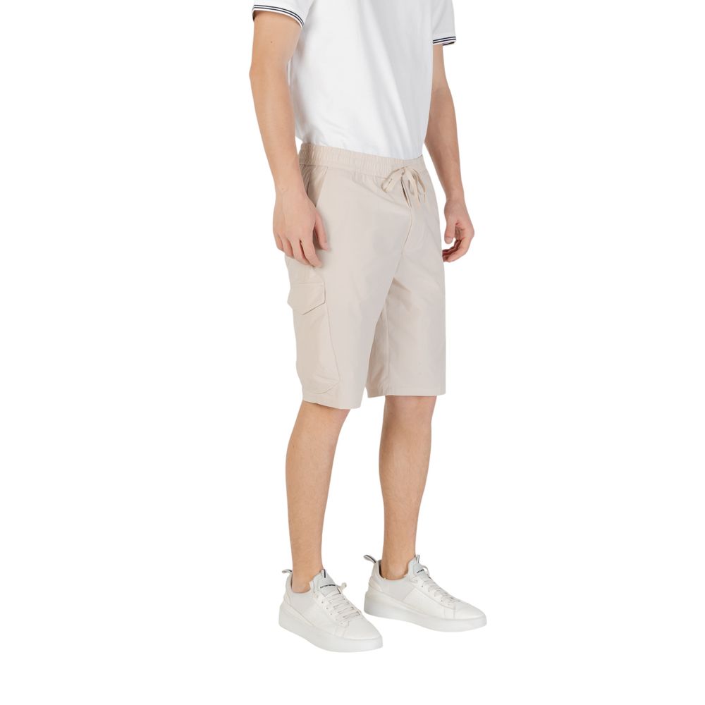Beige Polyester Bermuda Shorts