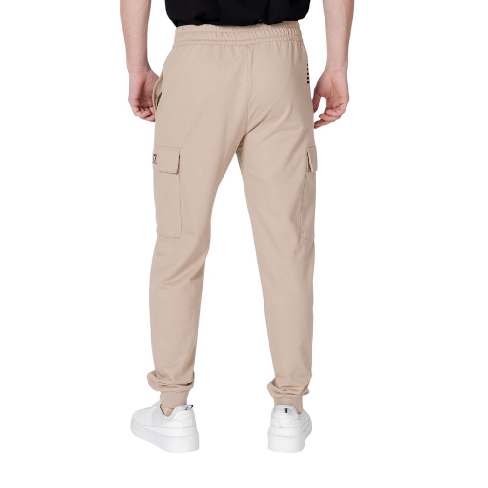 Beige Cotton Joggers Workout Pant