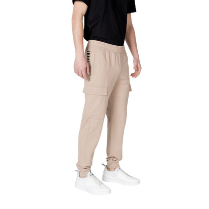 Beige Cotton Joggers Workout Pant