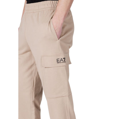 Beige Cotton Joggers Workout Pant