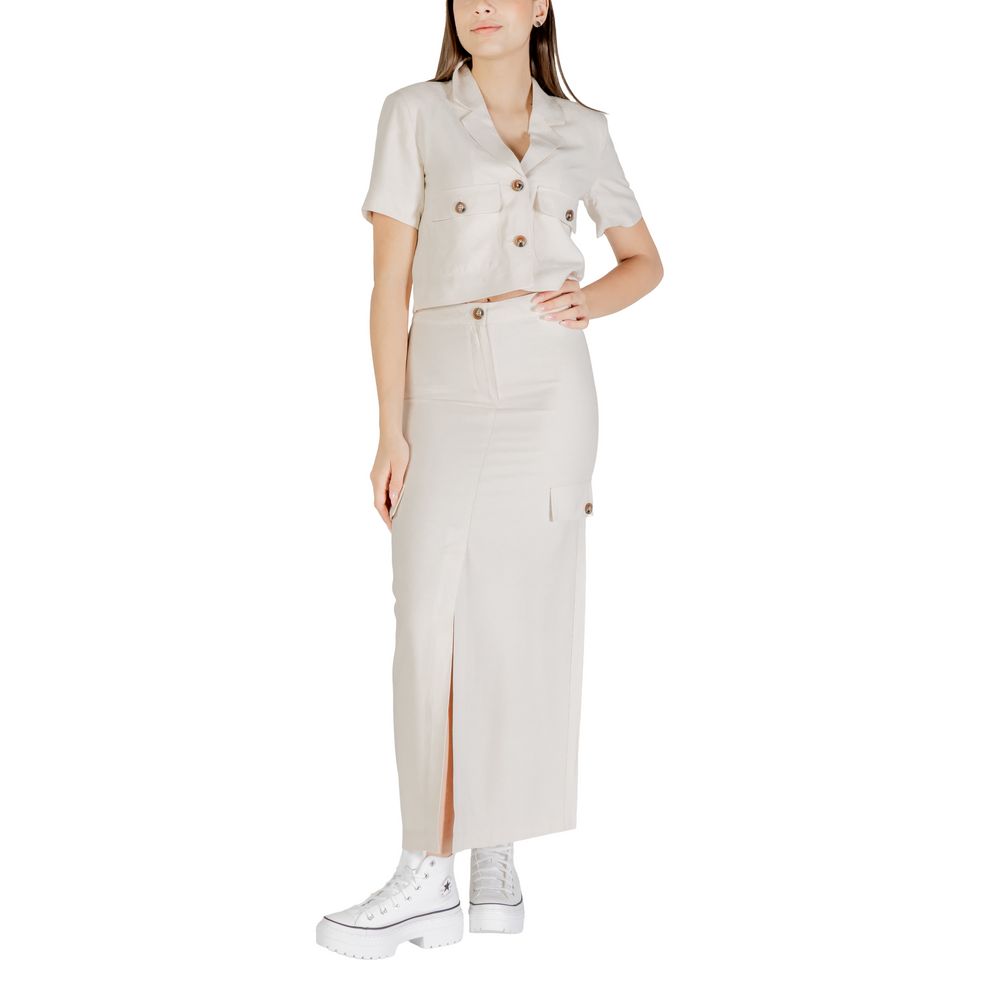 Bicolor Viscose Long Skirt