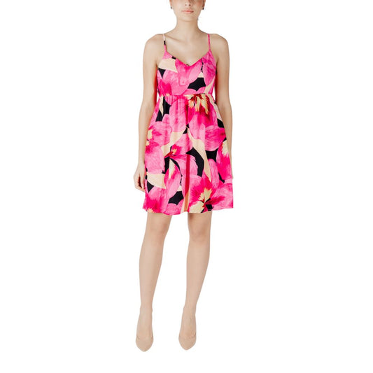 Pink Viscose Short Dress