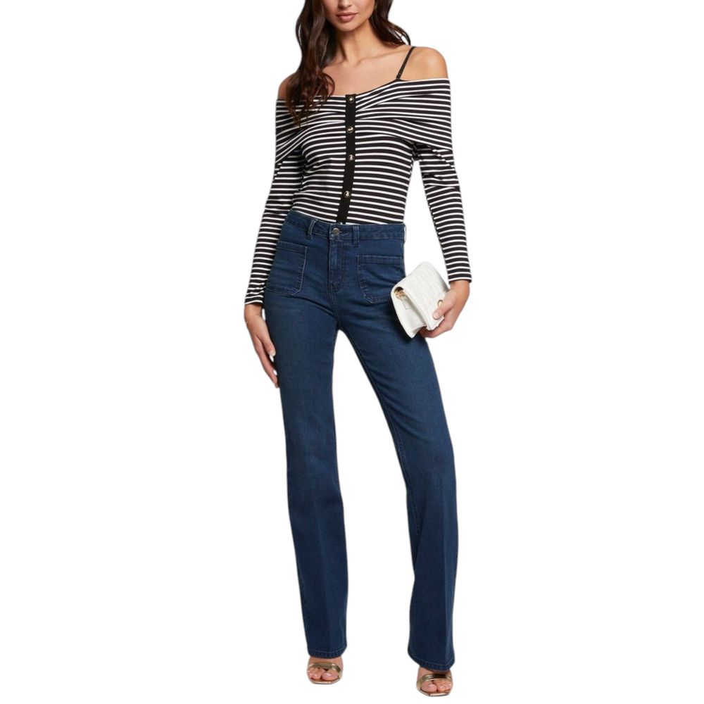 Black And White Viscose Long Sleeve T-Shirt