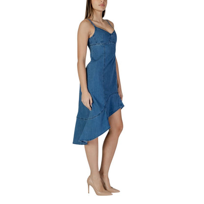 Blue Cotton Long Dress