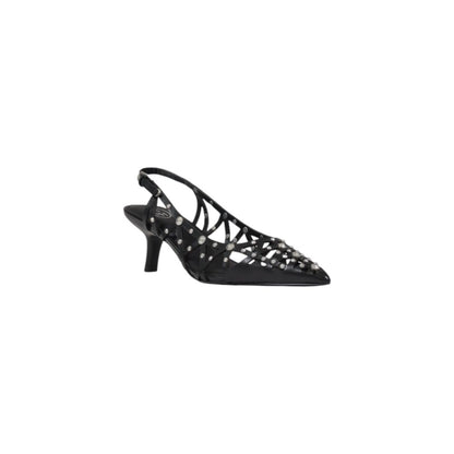Black Leather High Heel Pumps