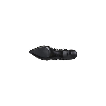 Black Leather High Heel Pumps