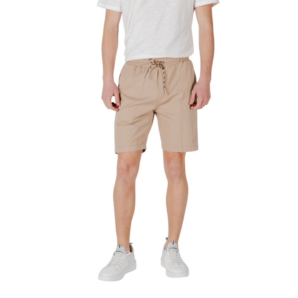 Beige Cotton Bermuda Shorts