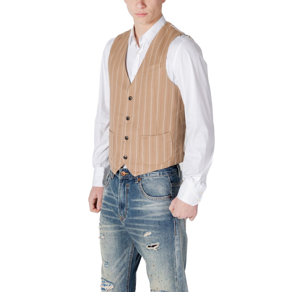 Beige Polyester Waistcoat