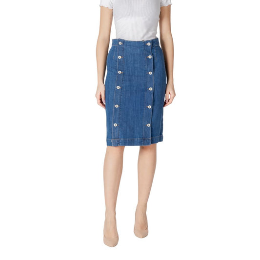Blue Cotton Long Skirt
