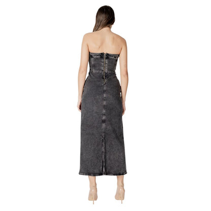Black Cotton Midi Dress