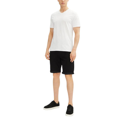 Black Cotton Bermuda Shorts