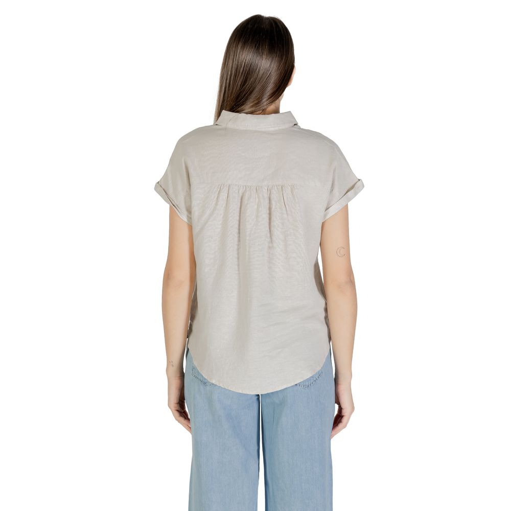 Bicolor Linen Blouse