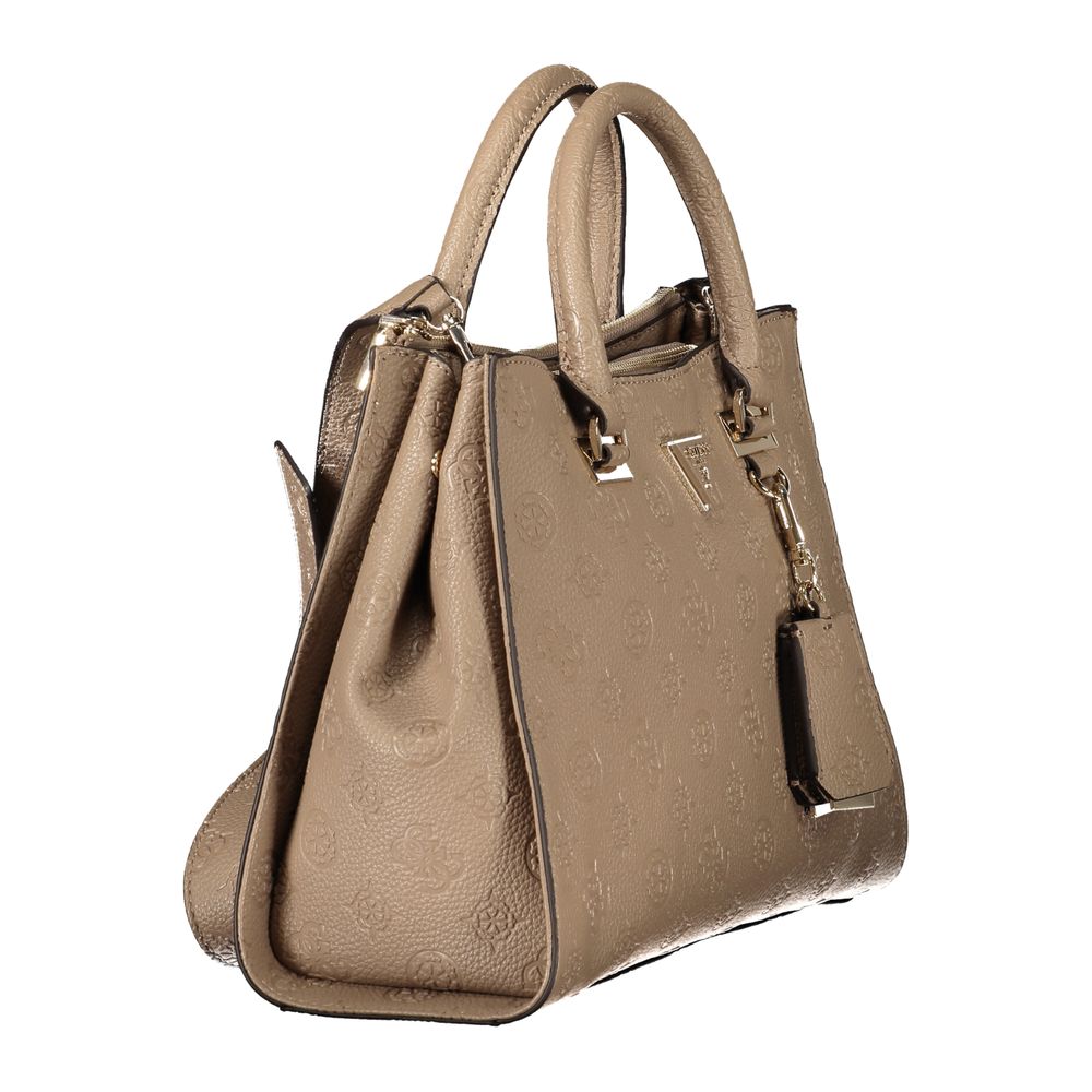 Brown Polyethylene Women Handbag