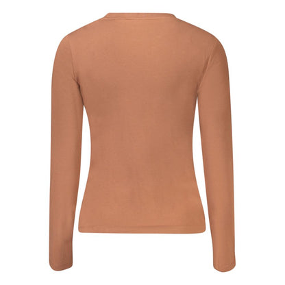 Brown Cotton Women T-Shirt