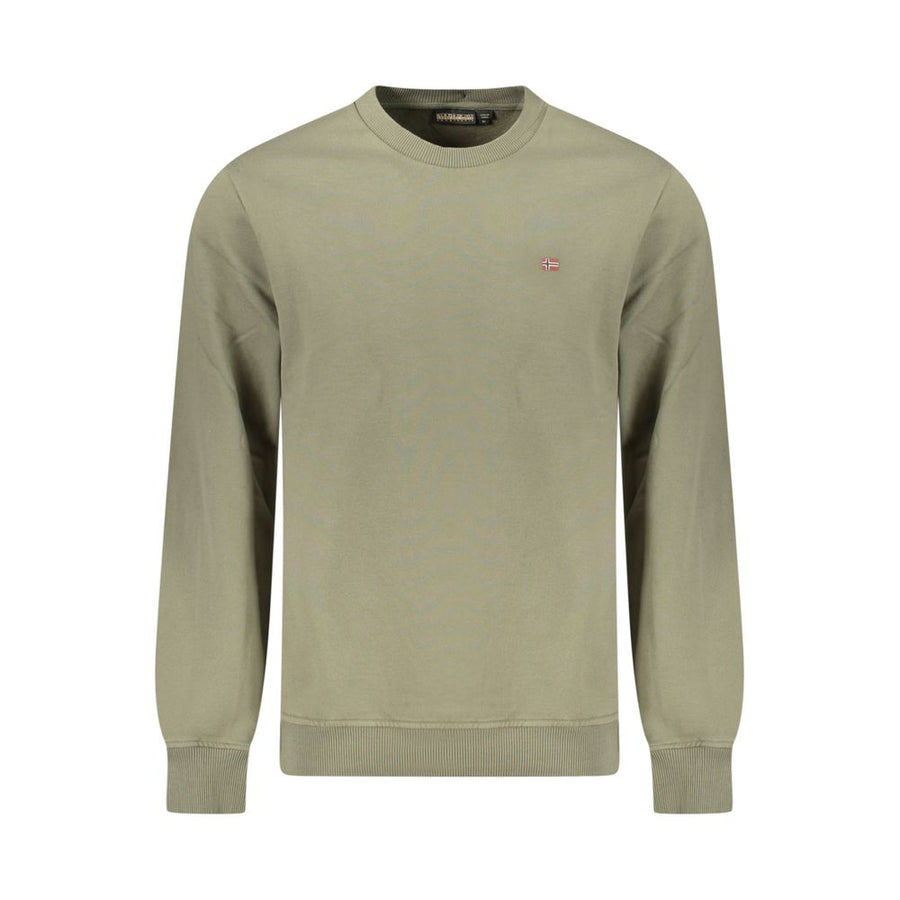Green Cotton Men Sweater