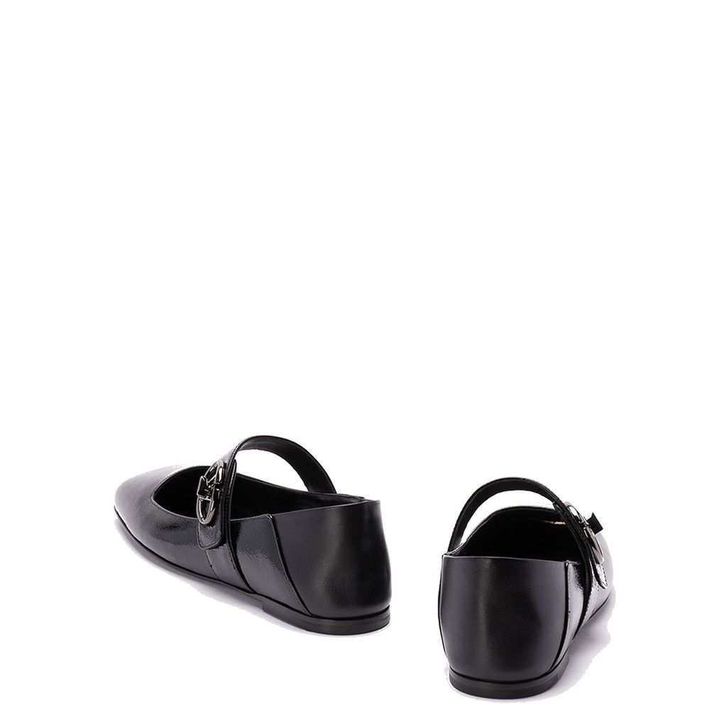 Black Calfskin Ballet Flats