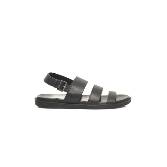 Black Cowhide Men Sandal