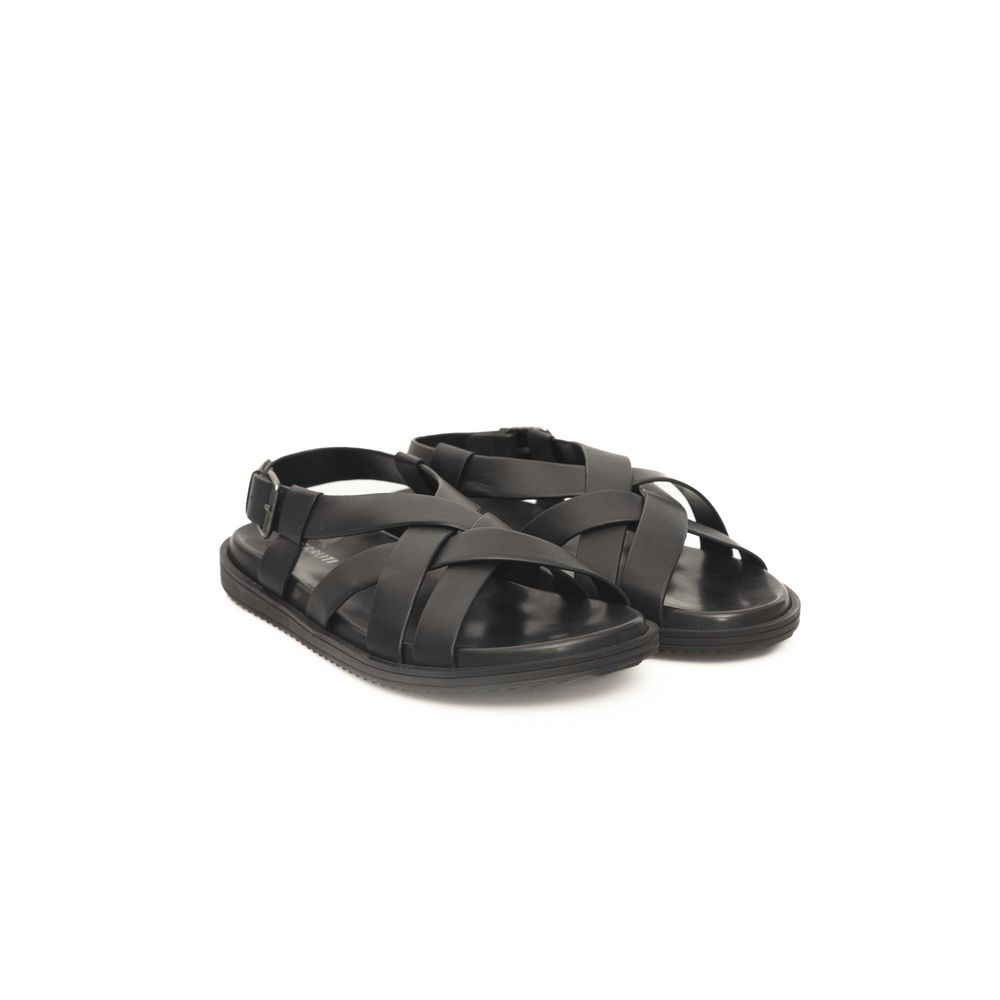 Black Leather Men Sandal