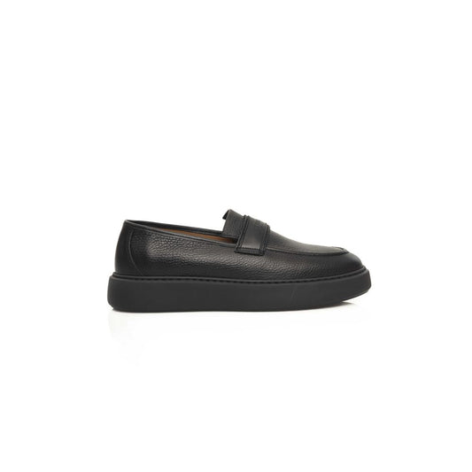 Black Leather Men Loafer