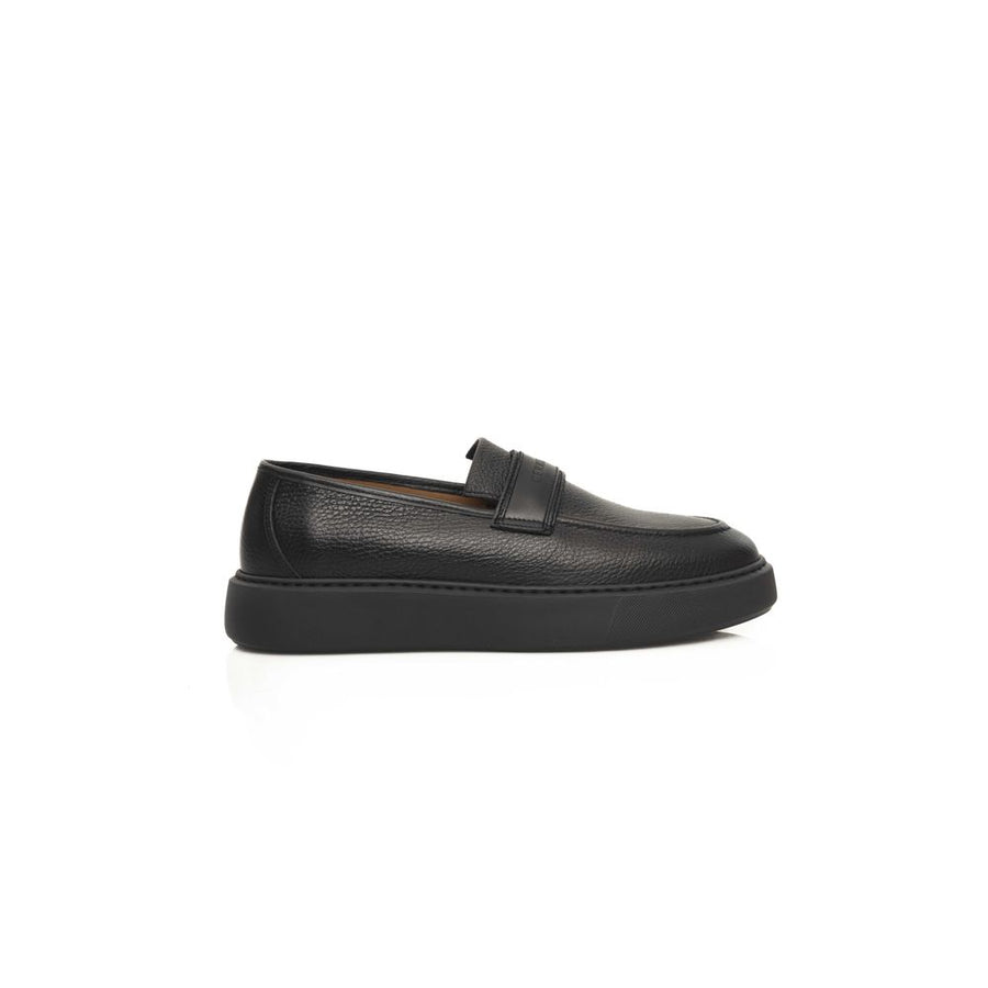 Black Leather Men Loafer