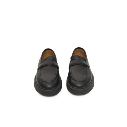 Black Leather Men Loafer