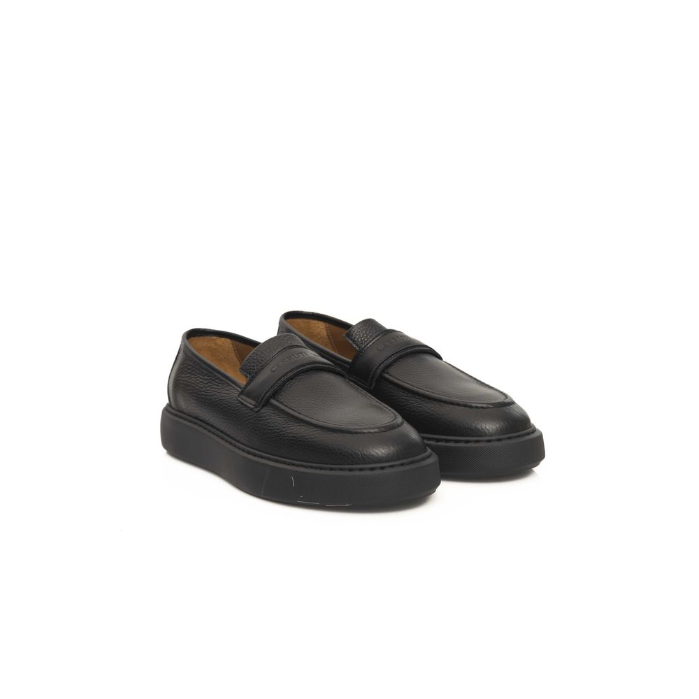 Black Leather Men Loafer