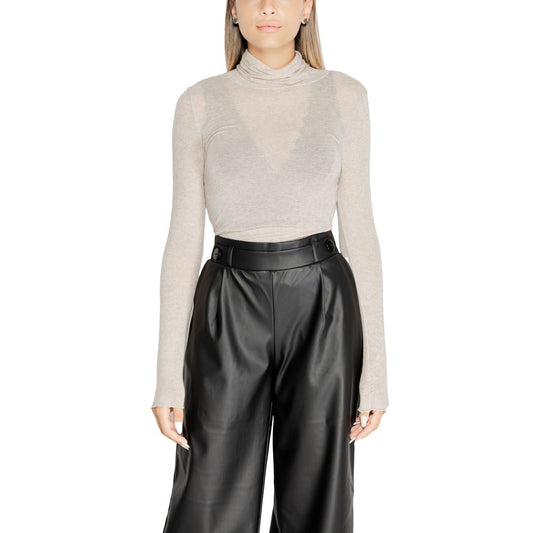 Beige Modal Long Sleeve T-Shirt