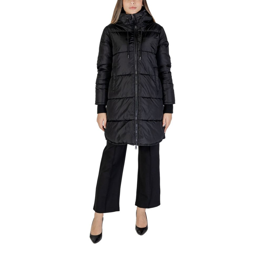 Black Polyester Jackets & Coat