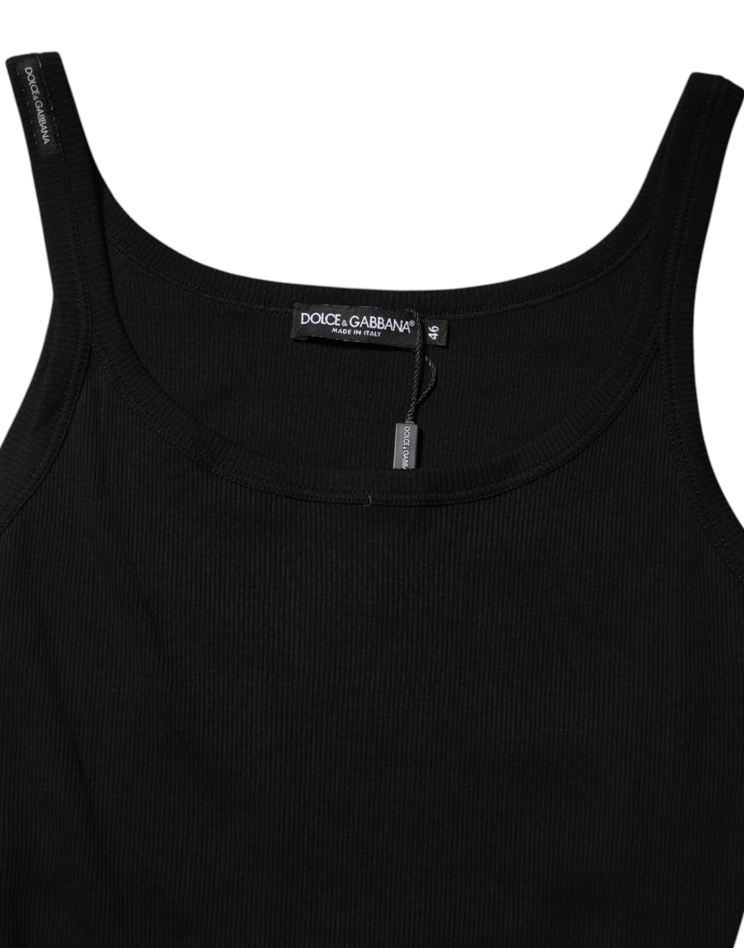 Black Cotton Sleeveless Women Tank Top