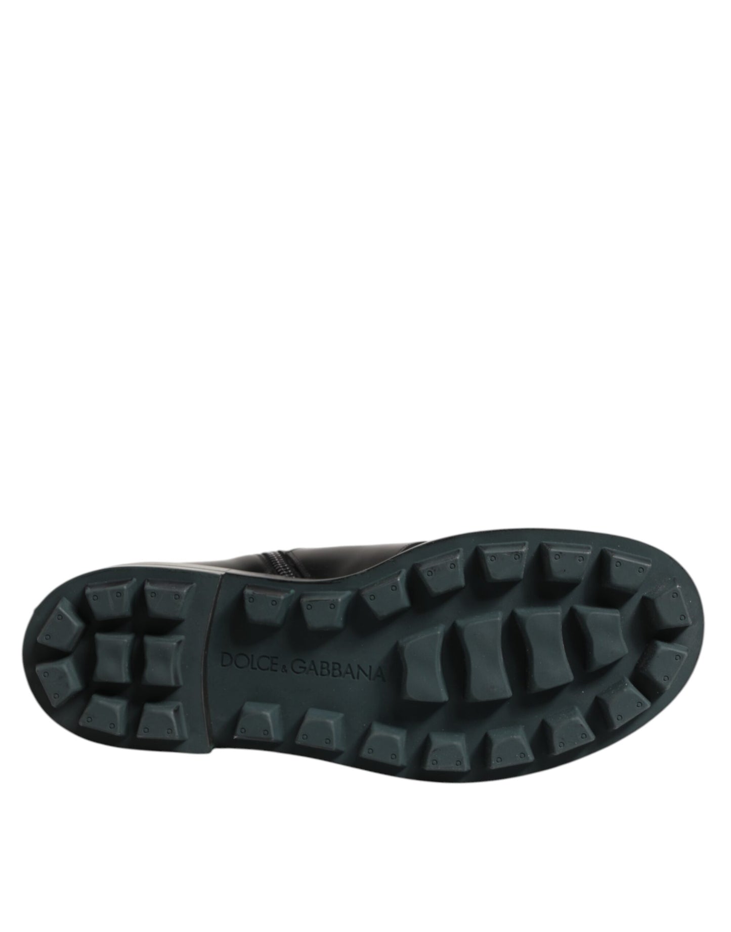 Black Logo Plaque Mid Calf Biker Boots Shoes