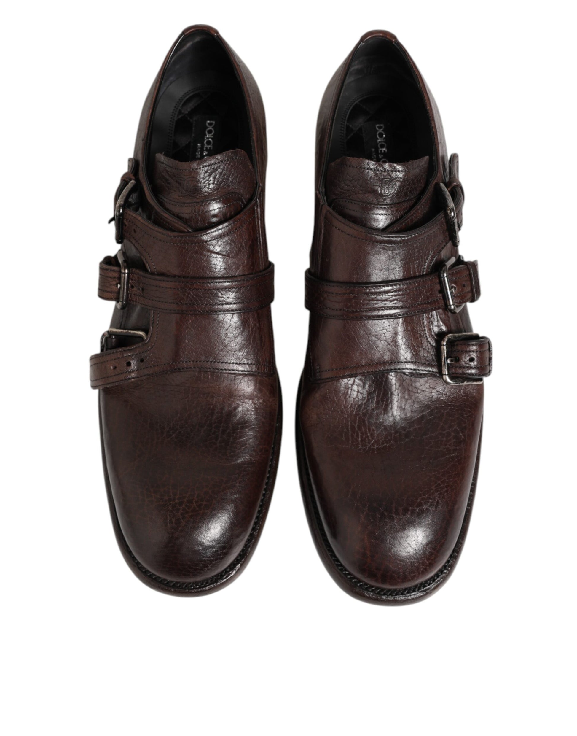 Brown Leather Monk Strap Formal Derby Shoes