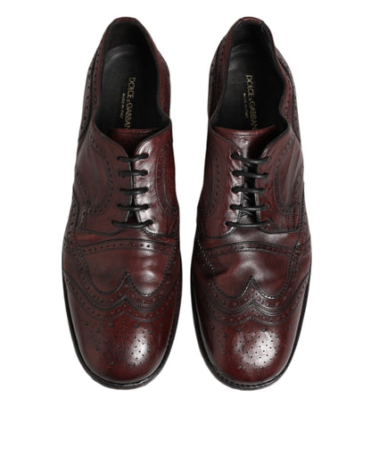 Bordeaux Leather Lace Up Dress Derby Shoes