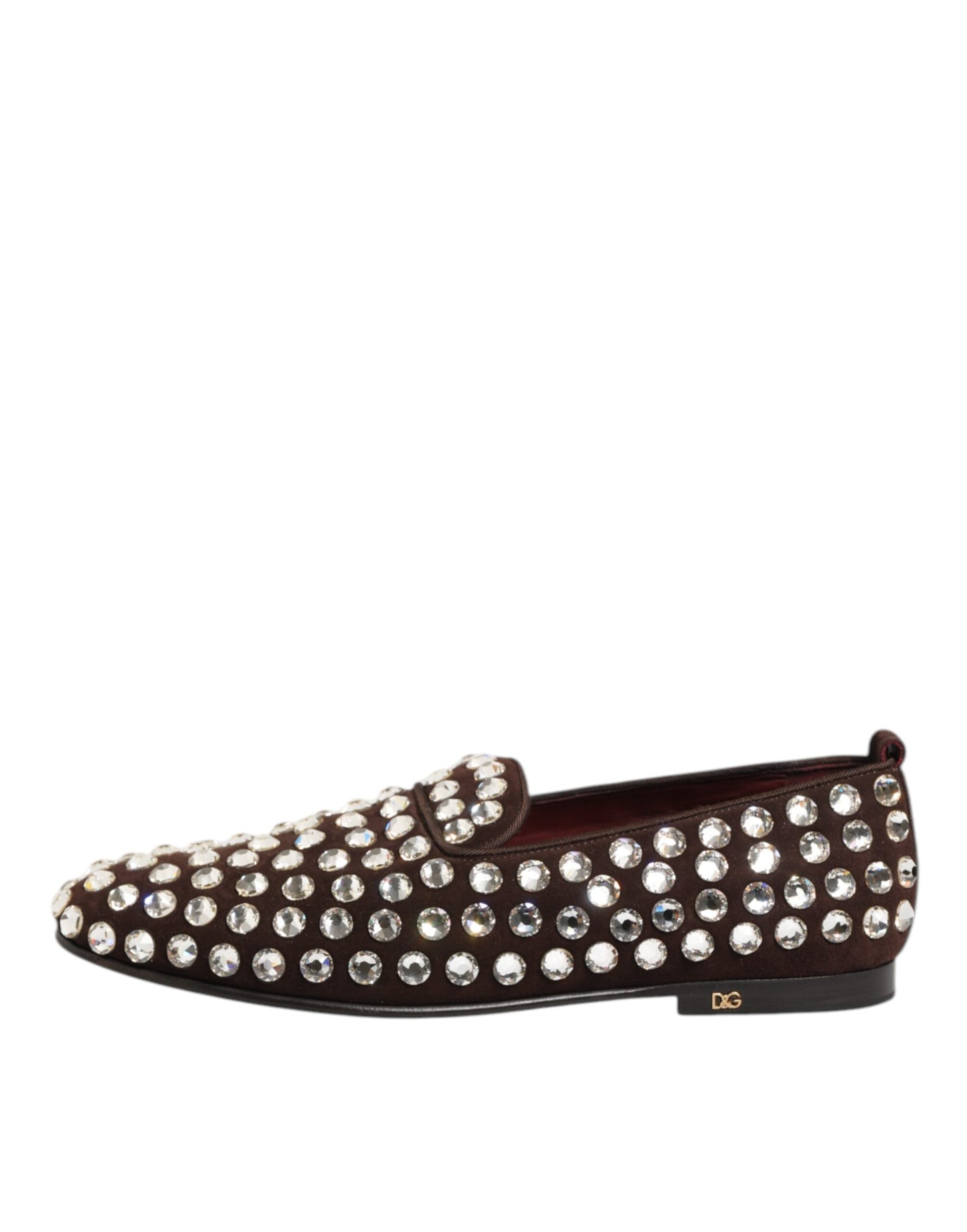 Bordeaux Suede Crystals Loafers Dress Shoes