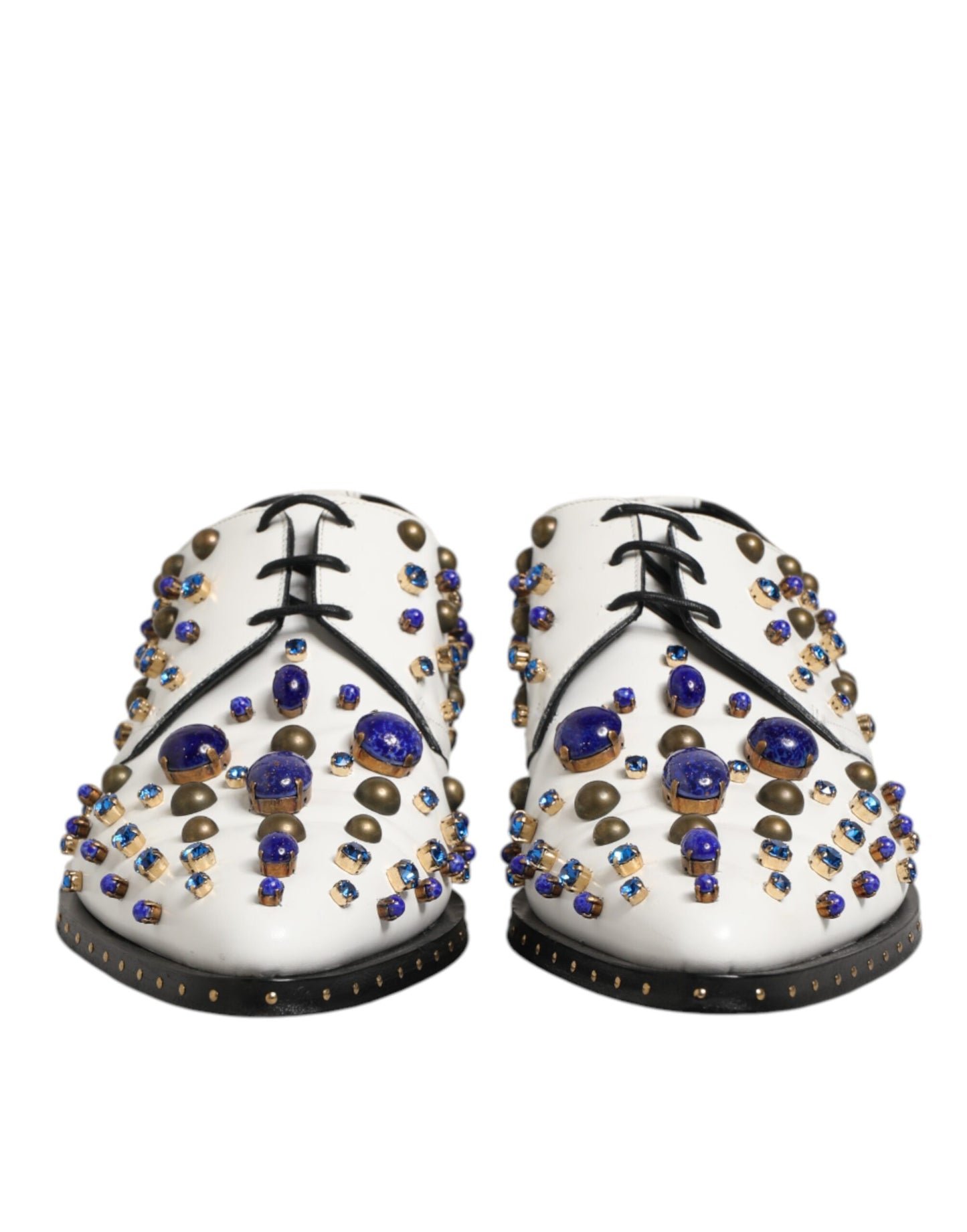 White Leather Crystals Embellished Dress  Shoes