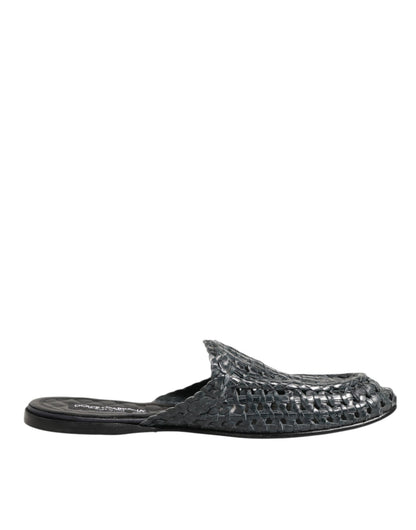 Blue Woven Slides MULES Men Sandals Shoes