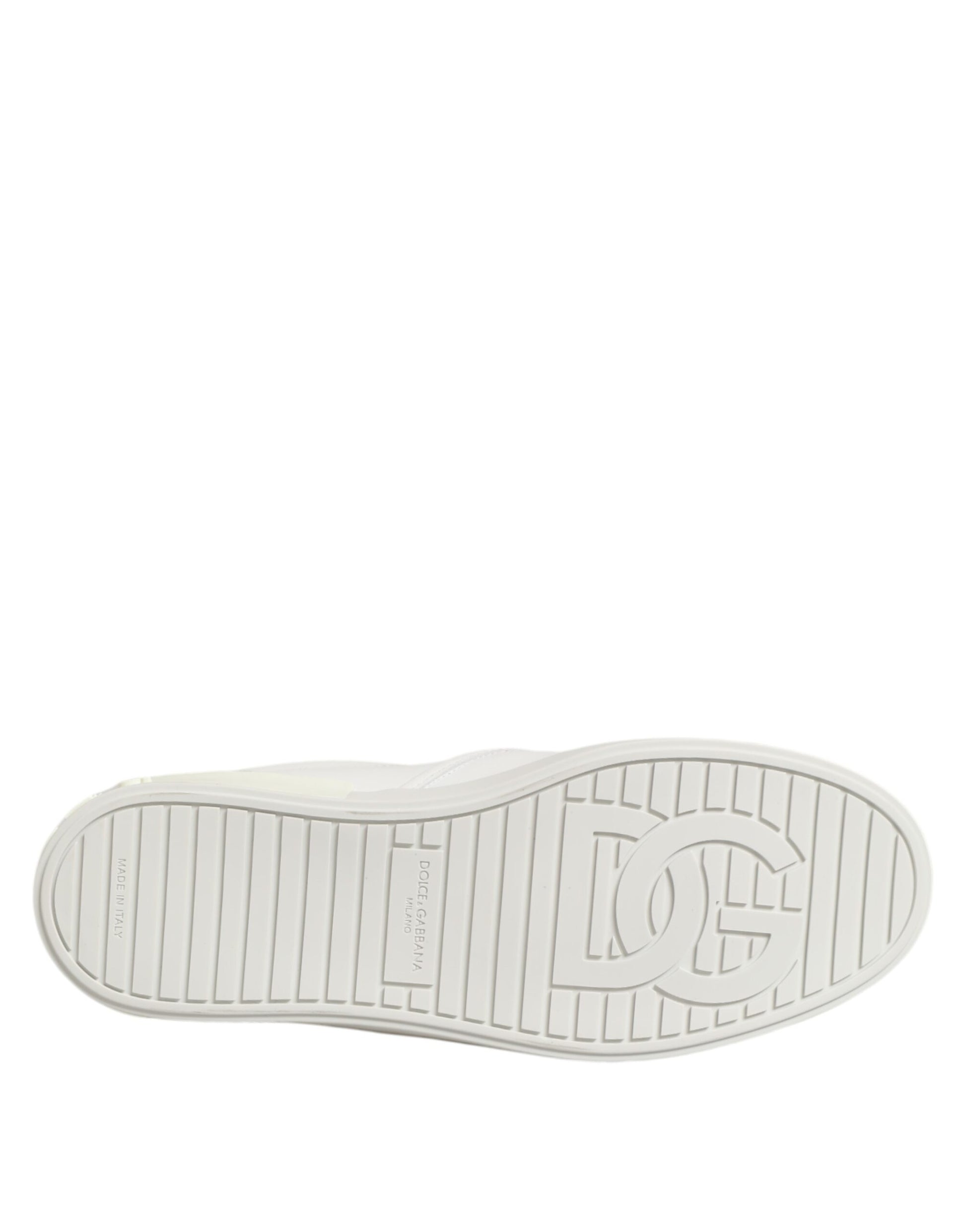 White Leather Low Top Slip On Sneakers Shoes