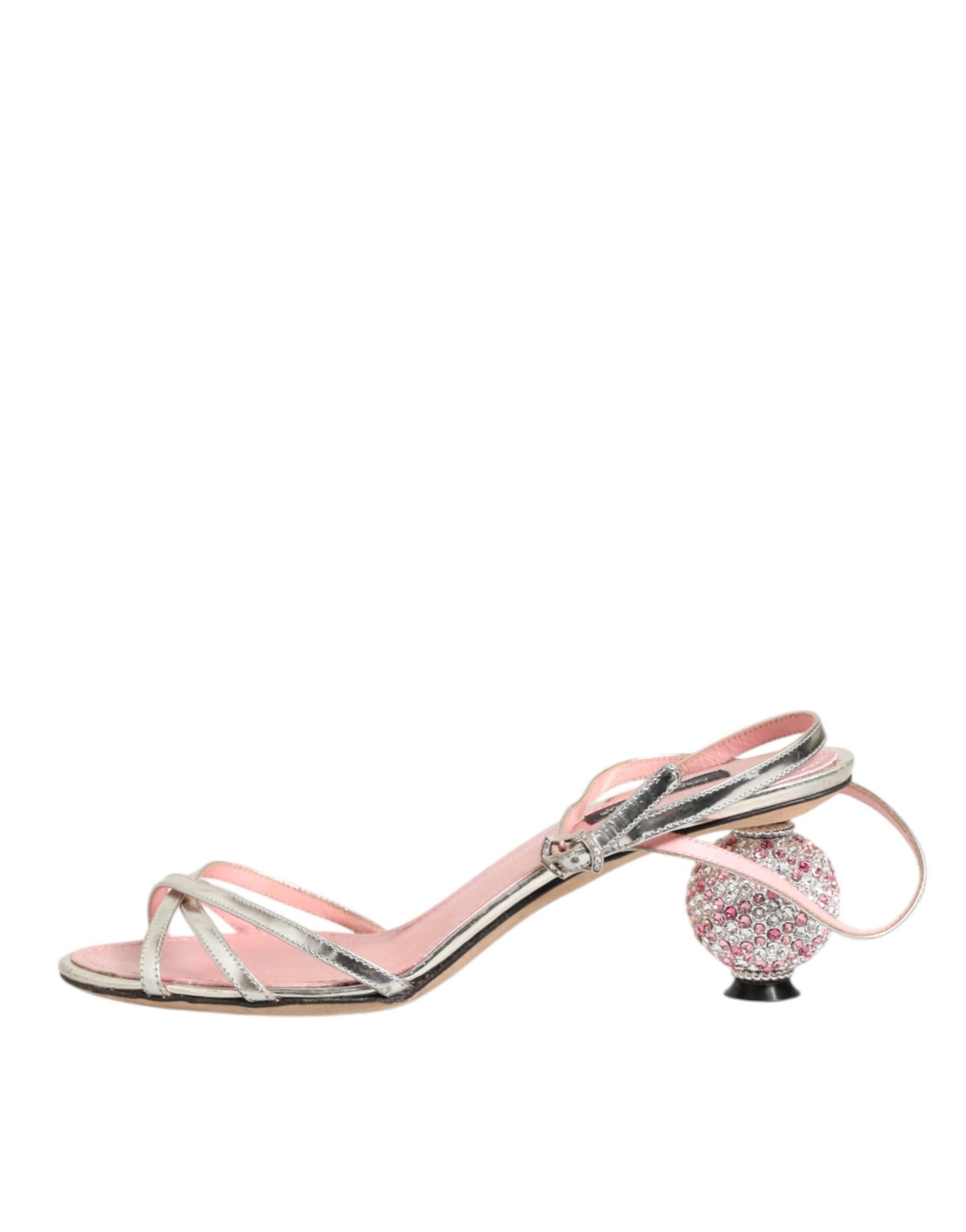 Pink Embellished Leather Ball-Heel Sandals  Shoes