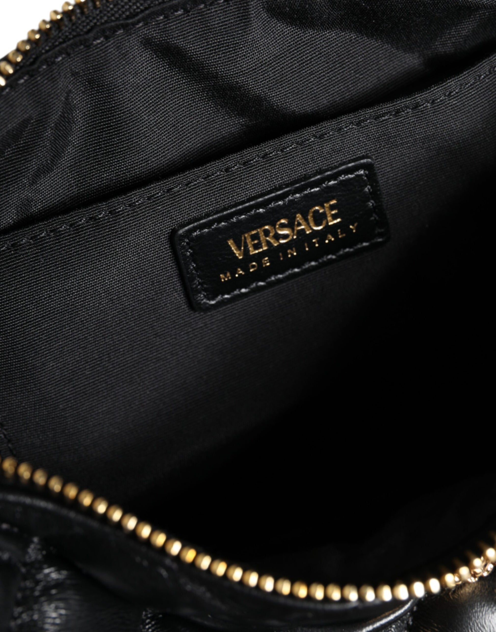 Black Mini Quilted Lambskin Leather Crossbody Sling Borse Bag