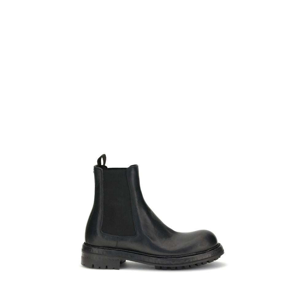Black Calf Leather Bos Taurus Chelsea Boots