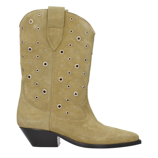 Beige Leather Ankle Boots