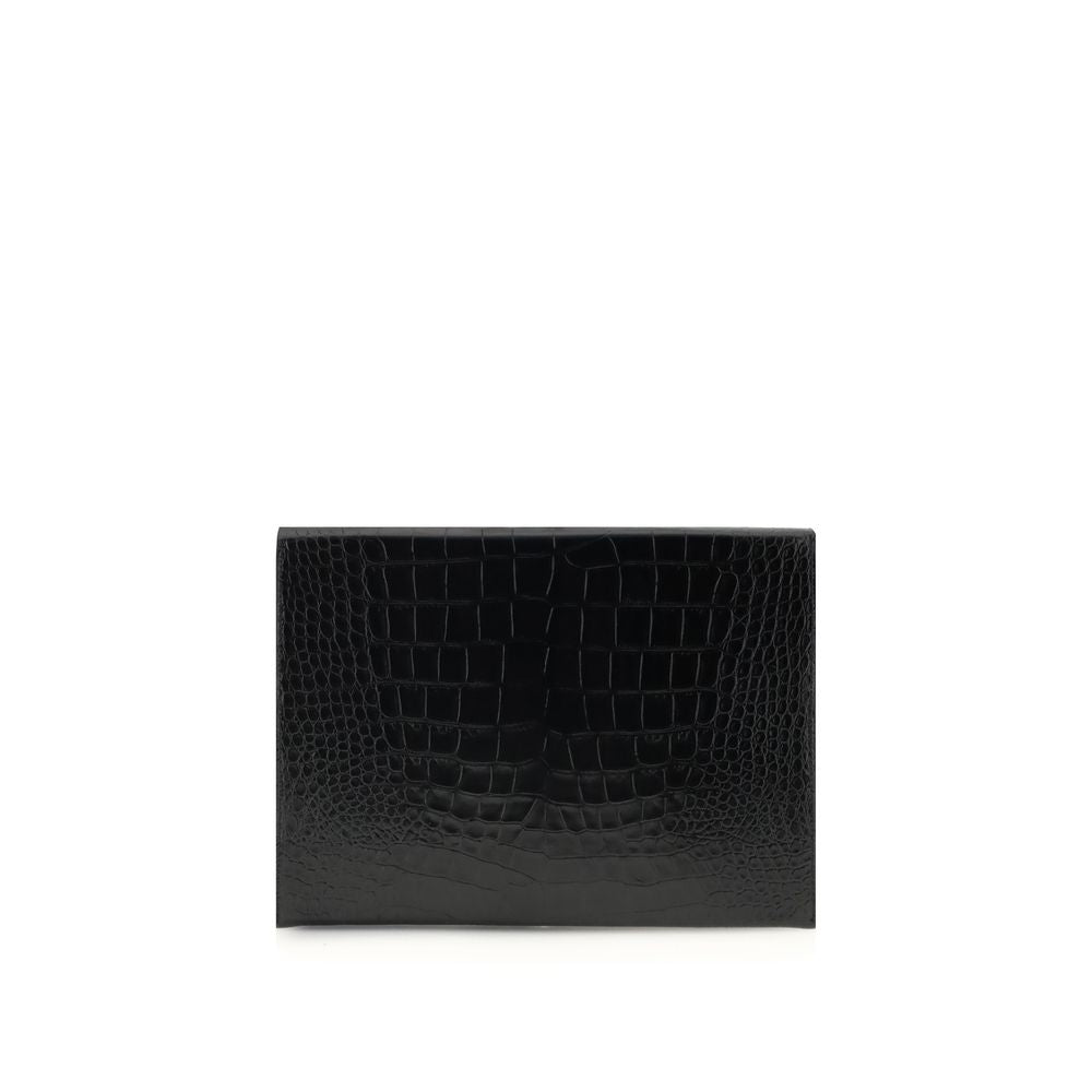 Black Leather Clutch Bag