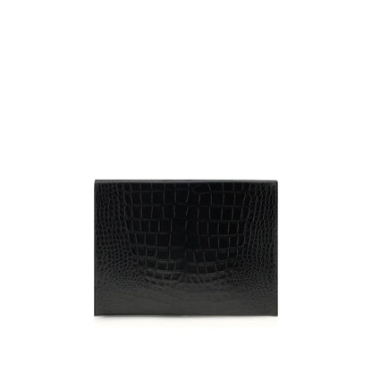 Black Leather Clutch Bag