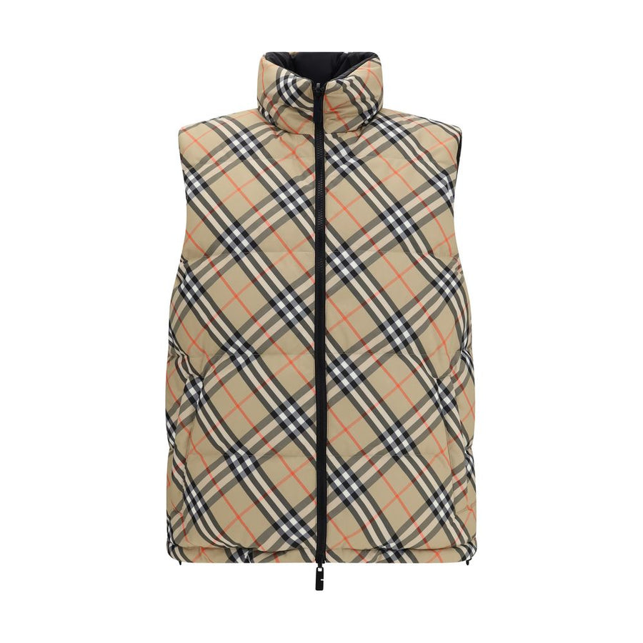 Black Polyester Sleveless Jacket