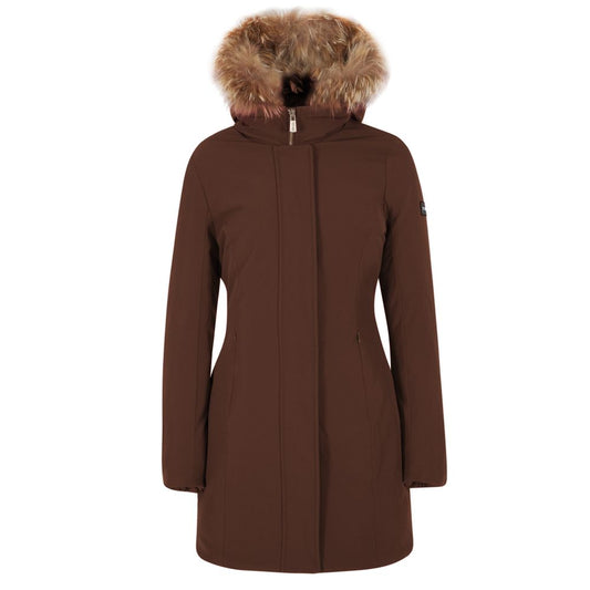 Brown Nylon Jackets & Coat