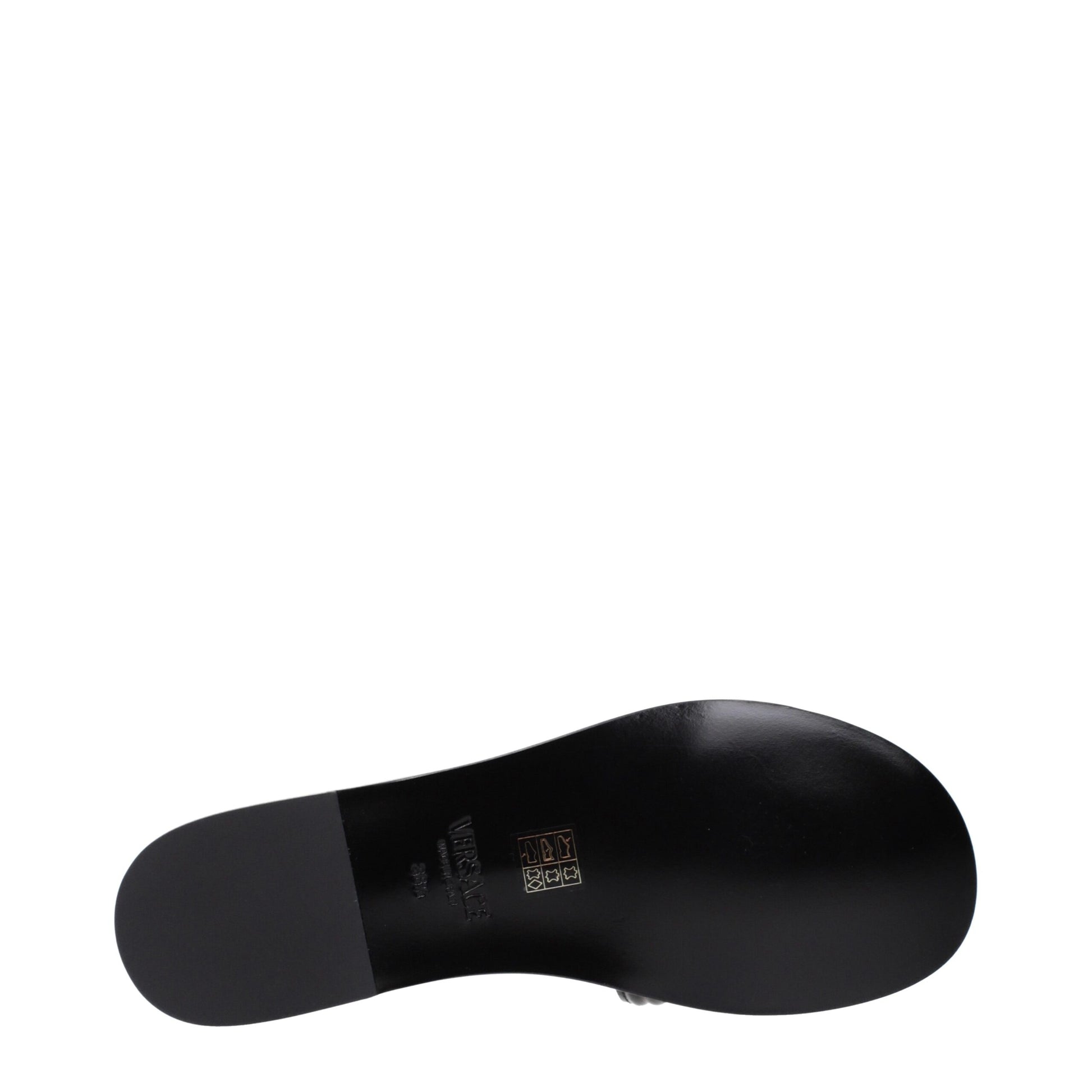 Black Leather Slippers Sandals