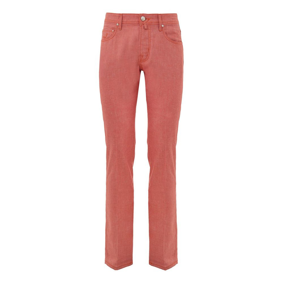 Red Cotton Skinny Pant