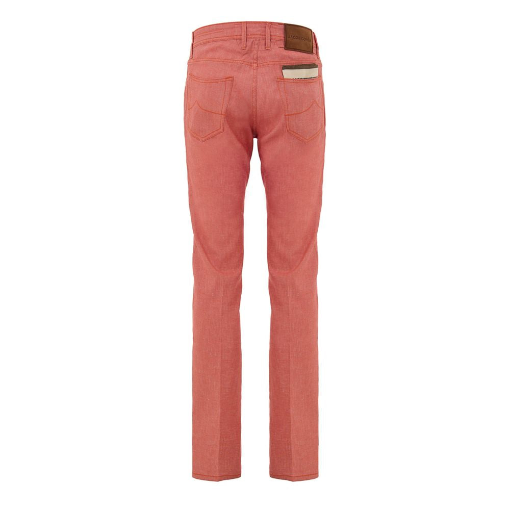 Red Cotton Skinny Pant