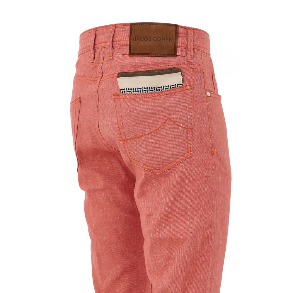 Red Cotton Skinny Pant