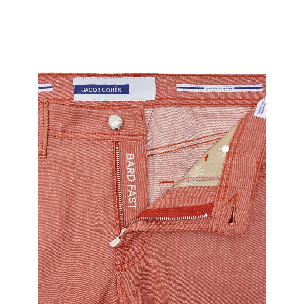 Red Cotton Skinny Pant